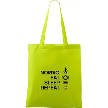 Nordic walking eat sleep - Taška bavlněná - 42 x 38 cm ( Limetková )