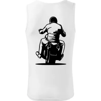 Motorkář na zádech - chopper - Tílko pánské Core - M ( Bílá )