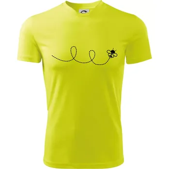 Chlapecké tričko Dráha letu včely - smyčka - Dětské triko sportovní (dresovina) - 122 cm/6 let ( Neonově žlutá )