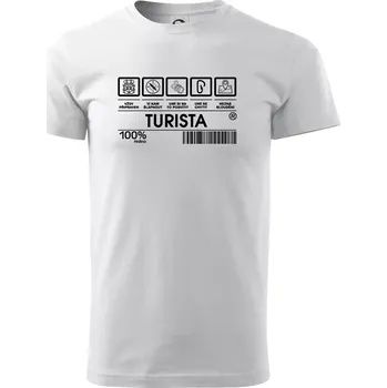 Pánské tričko Čárový Kód Turista - Triko extra velké (5-8XL) - 8XL ( Bílá )