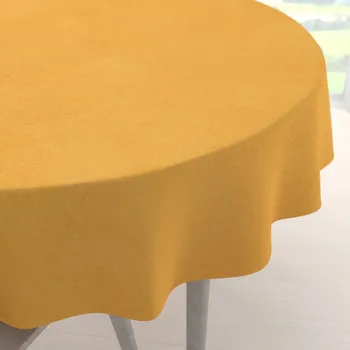 ubrus Dekorační kulatý ubrus BKW-211 Hořčicový žíhaný Ø 100 cm