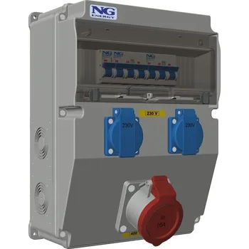 Rozvaděč NG KOMBINACE ZÁS.SC 51 1448 EK.01 EKOBOX ZÁS. 1X CEE 16A 5P 400V 2X 16A 230V CHRÁNIČ 4P, JISTIČE