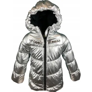 Dívčí bunda Eplusm Dívčí zimní bunda MINNIE metalická stříbrná Barva: Stříbrná, Velikost: 104