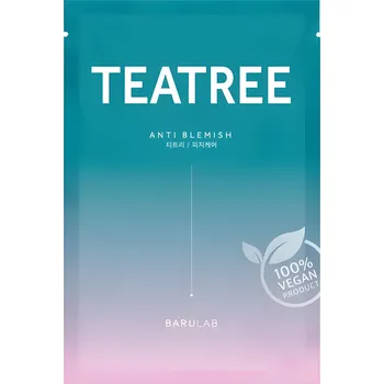 Pleťová maska Zklidňující plátýnková maska s Tea Tree - Barulab The Clean Vegan Mask Tea Tree