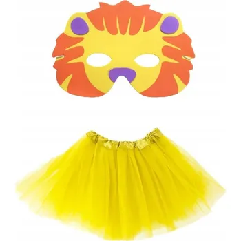 Karnevalový kostým SUPER Kostým Lev TuTu Žlutý 40 cm Maska Pěna 2el MK850