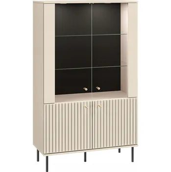 Knihovna Stojací vitrína ML Meble černá, béžové odstíny, vícebarevná, zlatá 40 x 92 x 151 cm