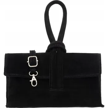 Kabelka Vera Pelle kabelka z pravé semišové kůže – černá