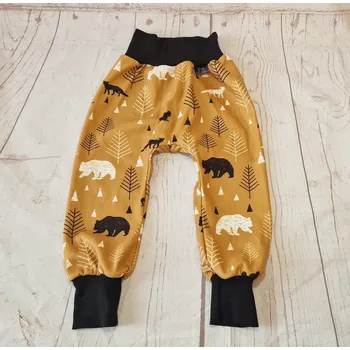 Yháček Flísové tepláky Yháček, Lesní zvěř na hořčicové Velikost: 122