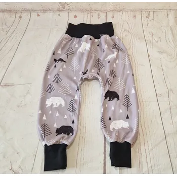 Yháček Flísové tepláky Yháček, Lesní zvěř na šedé Velikost: 86