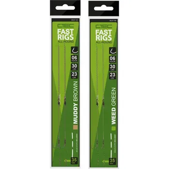 Rybářský háček Háčky C-Tec Fast Rigs Weedy Green, s návazcem, s protihrotem, 2 ks