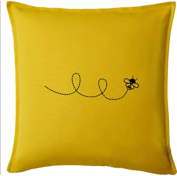 Polštář Dráha letu včely - smyčka - Polštář 50x50 - 50x50 - Pouze potah ( Žlutá )