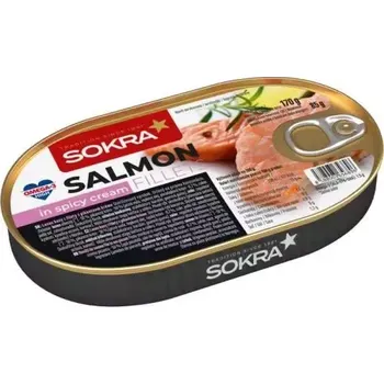 konzervovaná ryba Sokra Losos filety v pikantním krému 170g