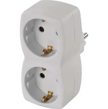 Elektrická zásuvka Rozbočovací SCHUKO zásuvka 2x kulatá, bílá