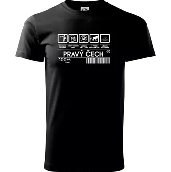 Čárový kód - Pravý Čech - Triko extra velké (5-8XL) - 6XL ( Černá )
