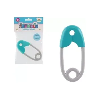 Chrastítko špendlík 12 cm, tyrkysovo-šedý