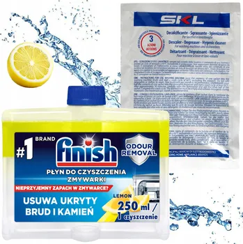Přípravek do myčky Čistič myčky Finish Lemon 250 ml + Odvápňovač myčky 3v1 SKL 40 g