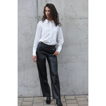 Dámské kalhoty ONLY ELEGANTNÍ KOŽENKOVÉ KALHOTY černá L