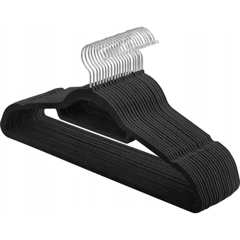 Věšák Závěsný věšák na oblečení Songmics, černý, kovový, 20 ks