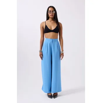 Pánské kalhoty Black Fashion Nebesky modré palazzo kalhoty Sky Flow Velikost: 40 (L)