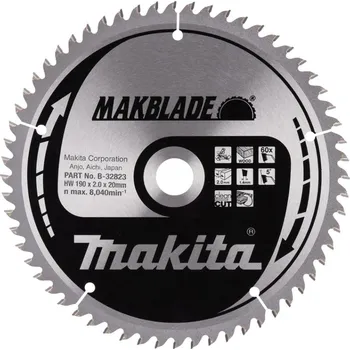 Řezný kotouč MAKITA B-32823 pilový kotouč 190x2x20mm 60z 5° MAKBLADE (old B-09042)