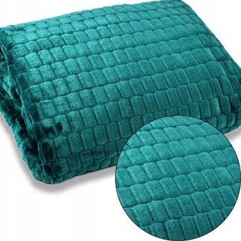 Prostěradlo Deka MILANO 160x200 cm KOSTKA elegantní měkká LAHVOVÁ ZELEŇ