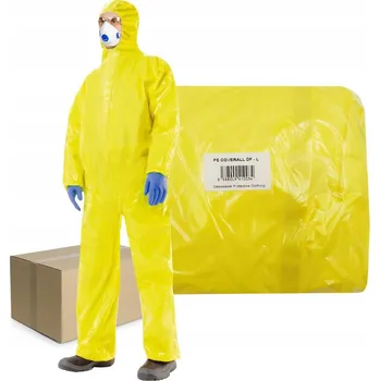 Jednorázový oděv Chemický ochranný oblek S žlutý PE DF 3000 typ 3 4 5 6 25 Ks