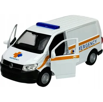 autíčko WELLY VW VOLKSWAGEN TRANSPORTER T6 SANITKA BÍLÁ 1:34 NOVÝ KOVOVÝ MODEL