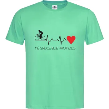 Pánské tričko Tričko Mé srdce bije pro kolo | Puls Druh: Pánské, Barva: Světle Zelená, Velikost: M