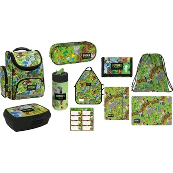 Školní batoh Minecraft ŠKOLNÍ SET SADA 10ks S AKTOVKOU BATOH MINECRAFTBACKUP GAME LEVEL TEMBDF31/10/02