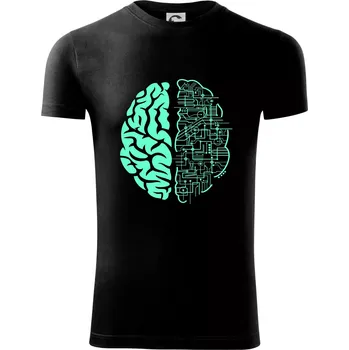 Pánská móda Electric Brain - Viper FIT - Pánské zůžené tričko - L ( Černá )