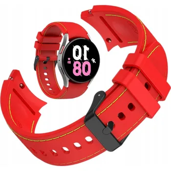 Pouzdro na mobilní telefon ČERVENÝ SILIKONOVÝ OZDOBNÝ ŘEMÍNEK S 20MM SPONOU PRO SAMSUNG GALAXY 4 5 6 7