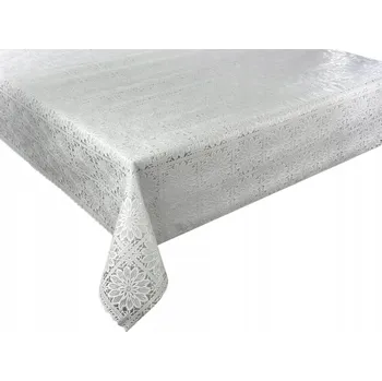 ubrus Voskované plátno Krajka Ubrus Krajkový na Metry Bílý Květiny 120x137 cm