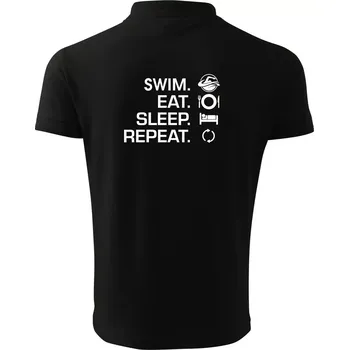 Pánská košile Eat sleep swim - Polokošile pánská Pique Polo 203 - 4XL ( Černá )