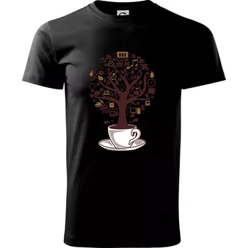 Pánské tričko Coffee Tree parts from school icon - Triko extra velké (5-8XL) - 8XL ( Černá )
