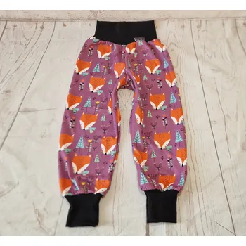 Yháček Flísové tepláky Yháček, Liščí hlavy na starofialové Velikost: 122