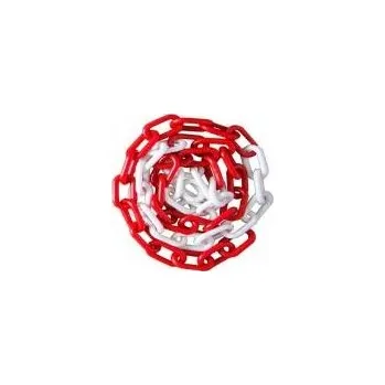 Řetěz Řetěz plastový, 6 mm / 25 m, červeno-bílý, ENPRO
