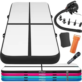 Žíněnka Gymanstická žíněnka nafukovací včetně kompresoru, černá, 4x1 m