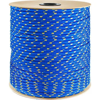 Železářství Polypropylenové lano 4mm Pletené lodní lano Univerzální MODRÉ 45m