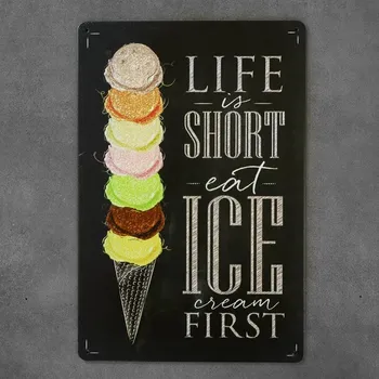 Obraz Dekorativní kovová cedule ZMRZLINA
