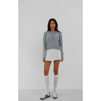 Pánská mikina Black Fashion Washed Grey – crop svetr s opraným efektem Velikost: One size