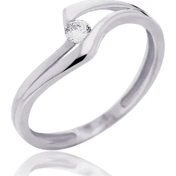 Prsten Couple, Zajímavý prsten Eloise, bílé zlato se zirkonem, vel. 51, prům. 16.2 mm, 585-45-1-5047.1B00.0.51.001