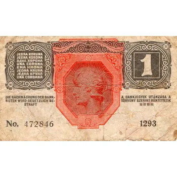 Bankovka 1 Koruna 1916 Seérie 1293 (Stará bankovka 1 koruna 1916)