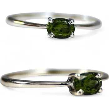 Prsten NESSIE, stříbrný prsten, peridot Ag 925/1000