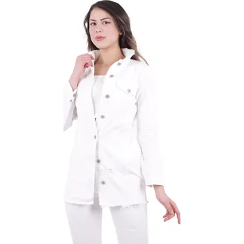 Pánská větrovka XLOVE Jeans Bílá denimová bunda s prodlouženým střihem Velikost: XL