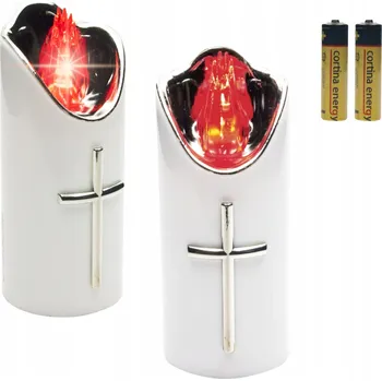 Svíčka LED SVÍČKA náplň do hřbitovné svíčky HŘBITOVNÍ SVÍČKA ELEKTRICKÁ Bílá svíčka na hrob Plamen