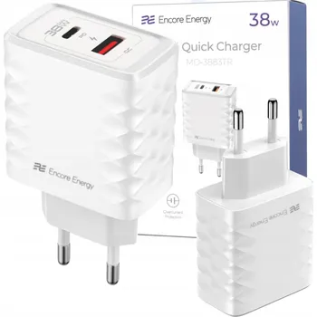 Nabíječka do telefonu PD QC 4 duální USB-A USB-C 38W bílá Encore Energy
