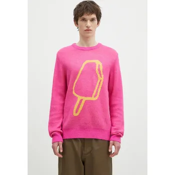Pánský svetr Svetr z vlněné směsi ICECREAM Popsicle Crewneck, XL, růžová, 30X