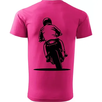 Pánská móda Motorkář na zádech - silnice - Klasické pánské triko vyšší gramáže - M ( Purpurová )