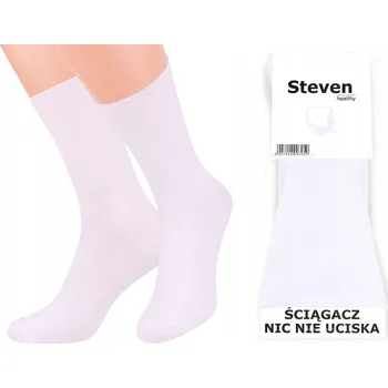 Pánské ponožky Bavlna Ponožky Steven bez tlaku, velikost 39-42, bílé