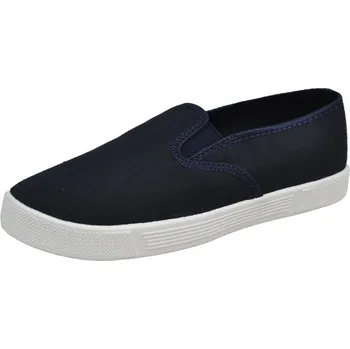 Chlapecké bačkory Plátěnky tenisky slip on Skarpol Joanna 044-1 tm. modré s koženou stélkou velikost: 34/35